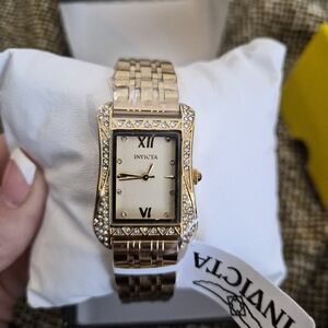 Invicta Gold-Tone Watch with Crystal Detailing